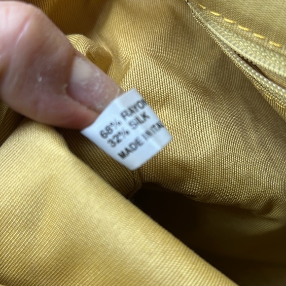 Nordstrom Silk Rayon Gold Foldover Clasp Cluch Shoulder Convertible Bag - Picture 11 of 13